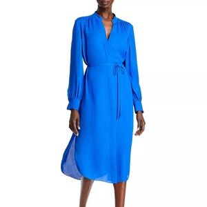 GUC BOSS 8 Dibanora Blue Long Sleeve Button Front Viscose Shirt Stress